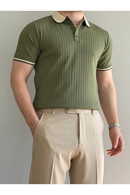 Erkek Polo Yaka Triko Tişört Regular Fit Old Money Stil