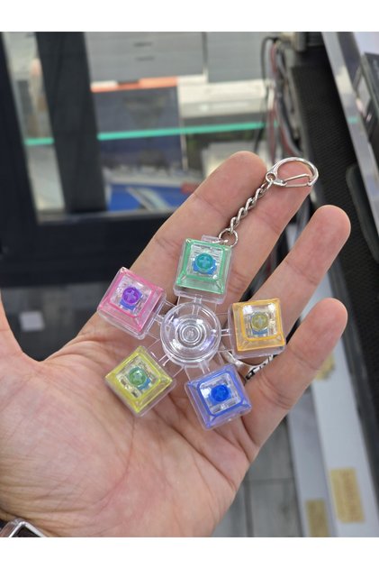 5-Key Stress Wheel Illuminated Keyboard Stress Relief Sound-Emitting Light-Up Keypad Keychain