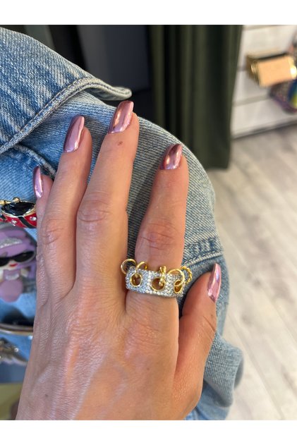 Stone Ring with Charm