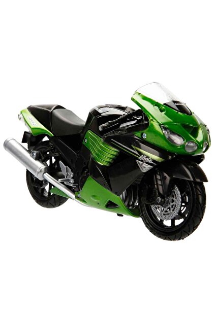 Genel Markalar 1:12 Kawasaki ZX-14 2011 Model Motor - Siyah-Yeşil