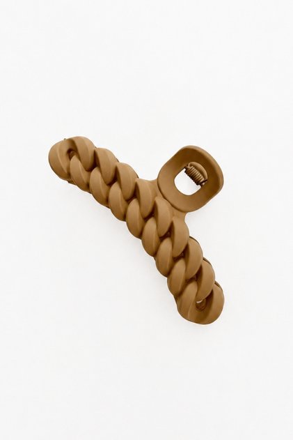Large Size Matte Chain Patterned Hair Clip – Stylish Secure Grip Hairpin 10.7X4.6 cm