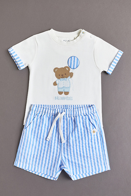 Embroidered T-Shirt and Shorts Set