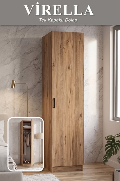 Virella Gardrop Askılı Elbise Dolabı Raflı Elbise Dolabı