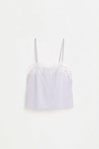 Saten dantel top