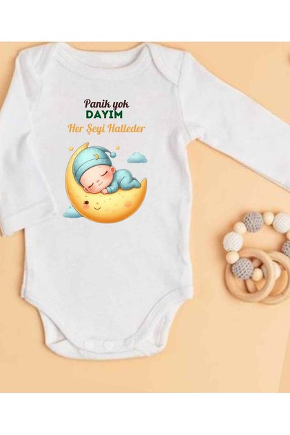 Dayı Written Baby Bodysuit 100% Cotton 449