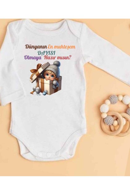 Dayı Written Baby Bodysuit 100% Cotton 422