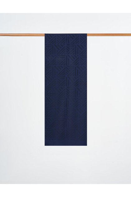 Labyrinth Pattern Shawl Navy Blue
