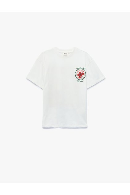 Cotton Short Sleeve Crew Neck Back Printed Oversize T-Shirt