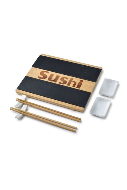 Set de servire sushi din lemn și ardezie SUSHI 25 x 22 cm 1 set pentru 2 persoane