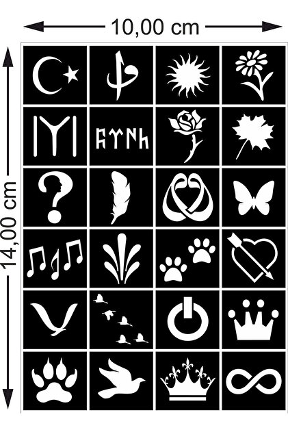 hennadibace Kına Kalıbı (GEÇİCİ DÖVME ŞABLONU) Hint Kınası Henna Tattoo