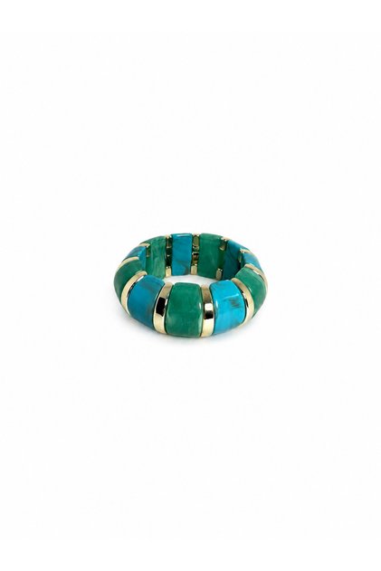 Terra Ocean Grande Gold Detaylı Turkuaz & Mint Reçine Bileklik