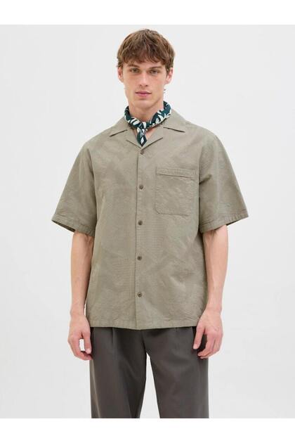 Jack Jones Men's Short Sleeve Cotton Viscose Shirt 12278763