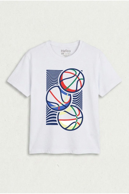 Boy's Basketball Ball Patterned T-Shirt