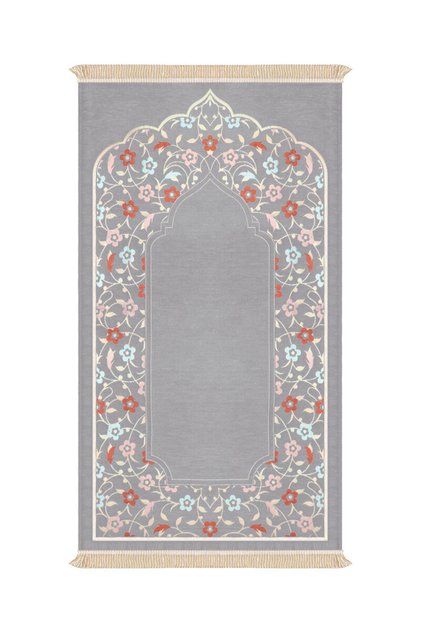 Gray Soft Pattern Sponge Special Woven Prayer Mat