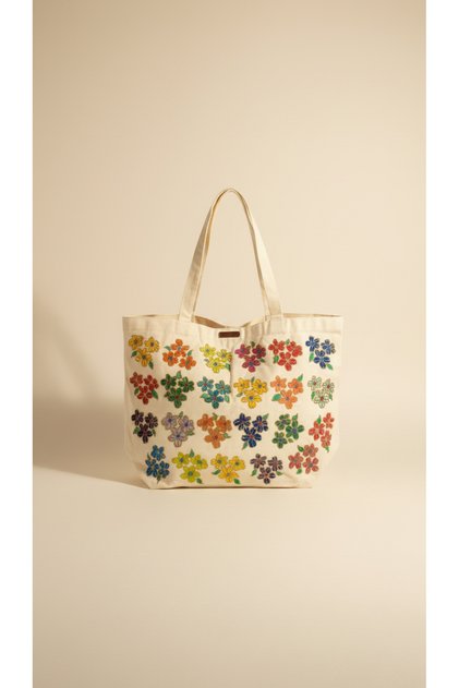 Floral Scatter Hand-Painted Premium Canvas Tote Bag