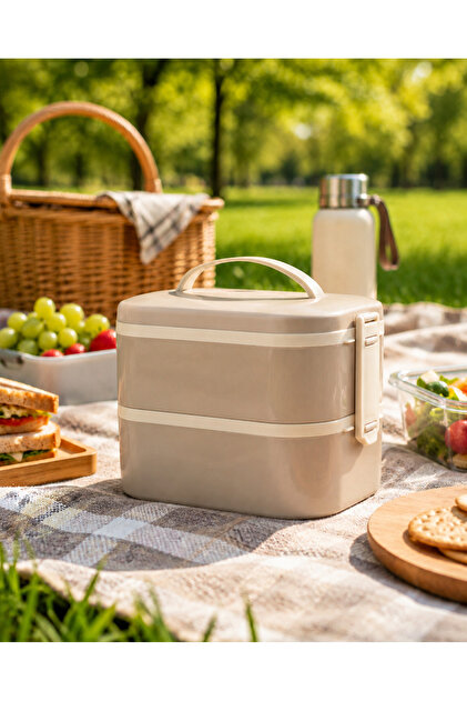 Livento - 2-Tier Stainless Steel Food Container Lunchbox Nutrition Box Bento Lunchbox 1300 ml