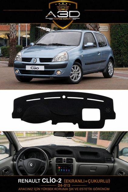 Renault Clio-2 (with Screen+Hole) Front Cover Chest Panel Glove Box Protection Protective Cover Carpet