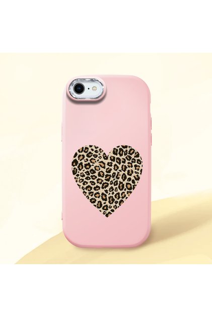 iPhone 7 Compatible Case Camera Protector Pink Silicone Couple Phone Case Heart Pattern
