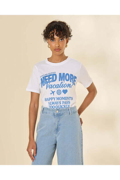 Women White Graphic T-Shirt