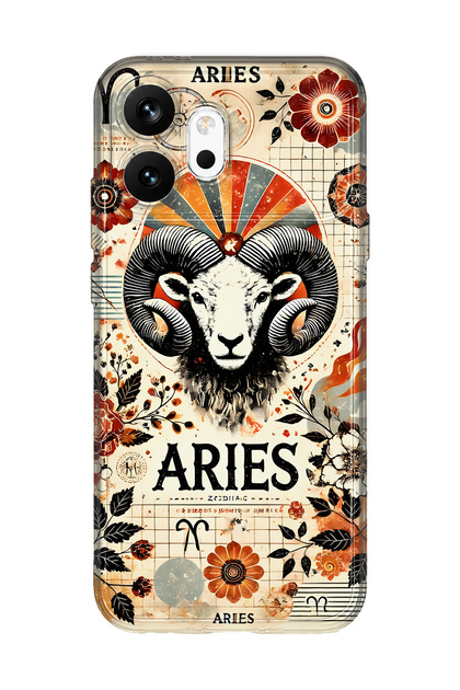 Honor 600 Compatible Aries Patterned Transparent Phone Case