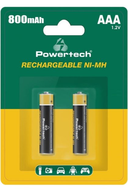 Επαναφορτιζόμενη Μπαταρία AAA Ni-MH 800mAh 1.2V 2 τεμάχια