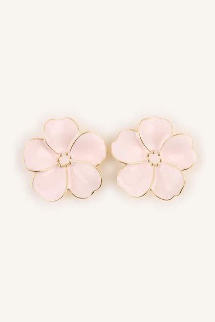 Women's Flower Shaped Pink Earrings H9950Axns