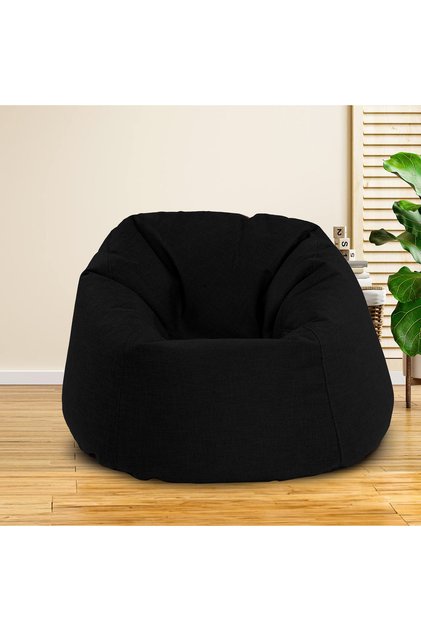 Solly Linen Bean Bag Chair - Small - Black