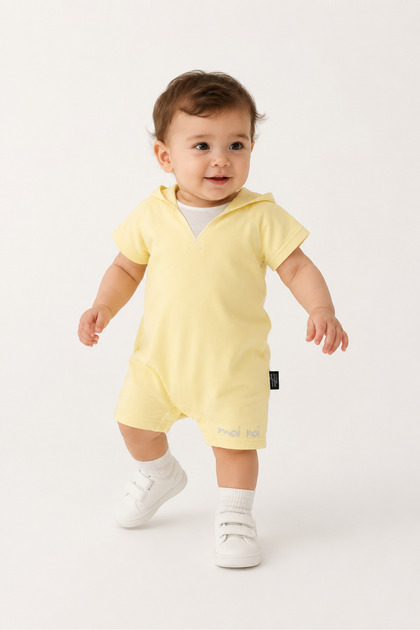 Unisex 100% Cotton Hooded Baby Romper 10531