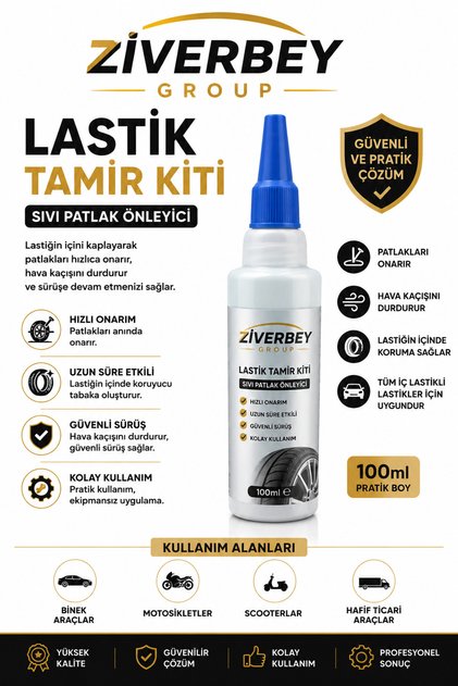 Lastik Tamir Kiti 100 ml Sıvı patlak önleyici