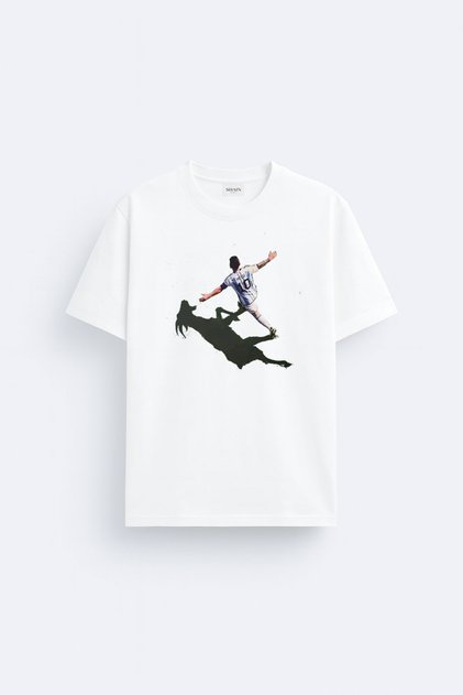 Messi Goat Printed Cotton White T-Shirt T-Shirt