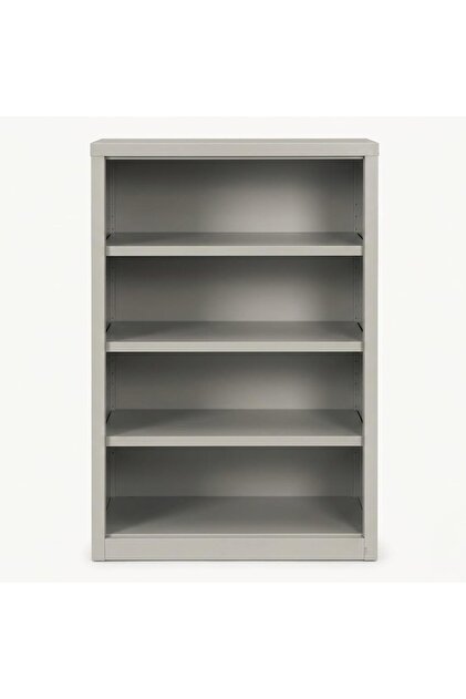 Heavy-Duty 4-Shelf Metal Storage Cabinet – 90cm Steel Bookcase for Home & Office, Adjustable Shelving Unit, Industrial Grey Open Shelf Organizer (60 x 40 x 90 cm)