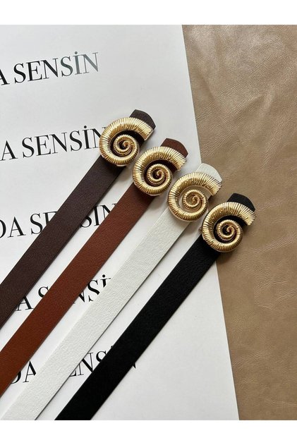 4-Pack Lime Gold Seashell Buckle Belt Waist Belt Jacket Belt Dress Belt Trouser Belt
