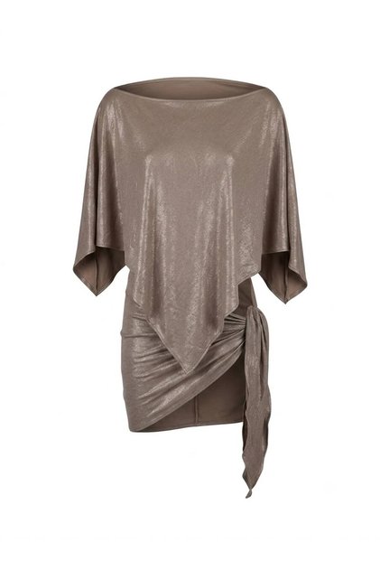 Silvery Earth Color Poncho Pareo Set