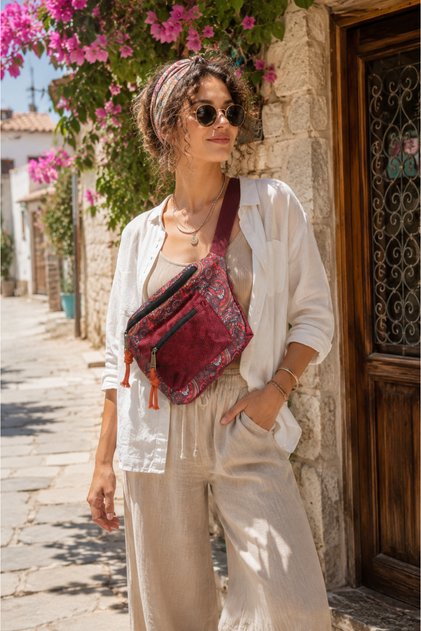 Rez Ethnic Authentic Bohemian Waist Bag Daily Travel Usable Large Volume