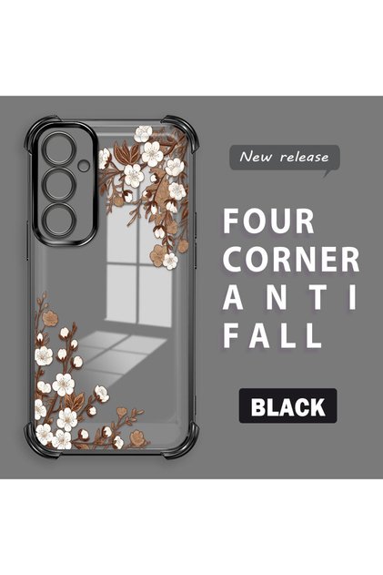 Samsung Galaxy A24 Compatible Transparent Back Four-Corner Reinforced Impact Protection Silicone Case