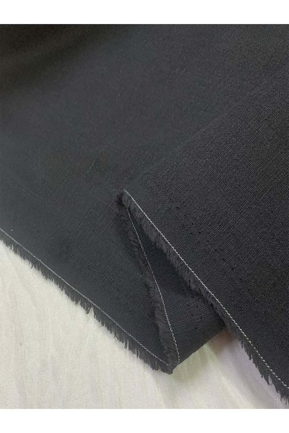 Black Raw Linen Fabric Tok