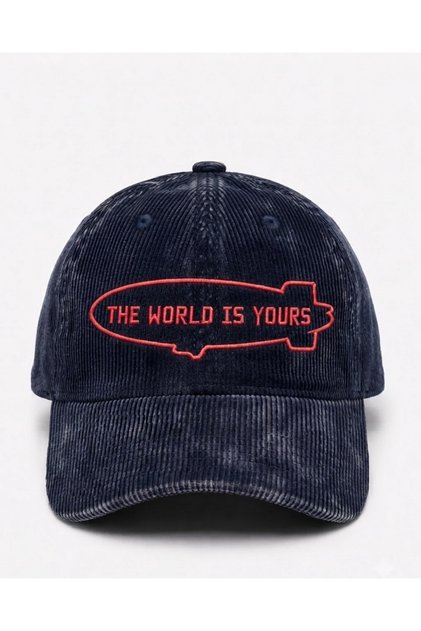 ''The World Is Yours'' Embroidered Velvet Hat /''The World Is Yours'' Embroidered Scarface Replica Velvet Hat