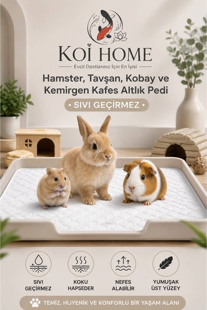 Hamster, Tavşan, Kobay ve Kemirgen Kafes Altlık Pedi | YIKANABİLİR Sıvı Geçirmez