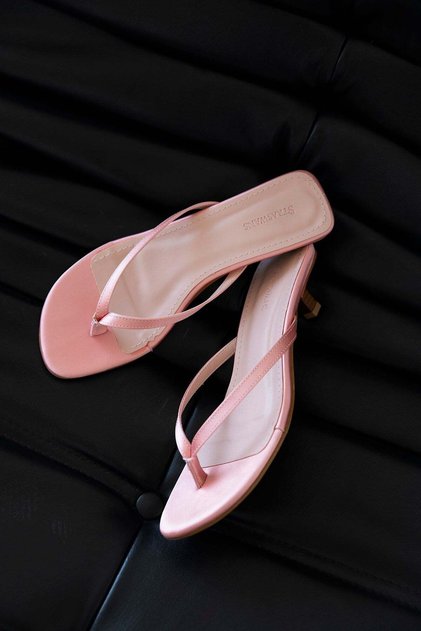 Ruiz Women's Heeled Flip-Flop Satin Sandals