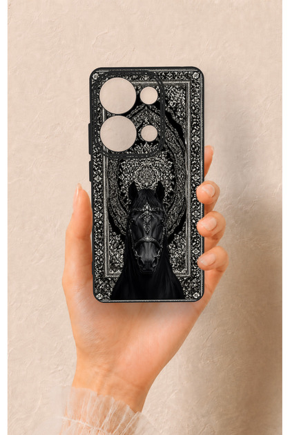 Redmi Note 13 Pro 4g Compatible Ethnic Horse Figure Patterned Silicone Case