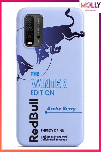 Baby Blue the Winter Edition Patterned Velvet Inside Silicone Case for Redmi̇ 9t