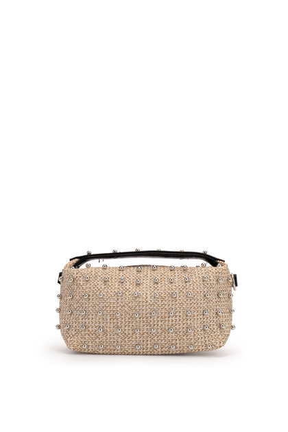 Trok Detailed Chain Strap Women's Crossbody Bag Romeo Linen Black