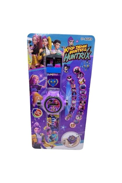 Ceas pentru copii cu proiector Kpop Demon Hunters Huntrix, ceas digital cu proiecție de imagini, 24 de modele, 3 ani+