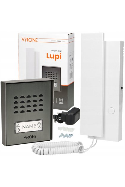 Interfon pentru case individuale, montaj la suprafață, cu carcasă de protecție, IP44