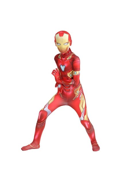Costum Iron Man pentru copii cu glugă, 3-4 ani, 104-110cm