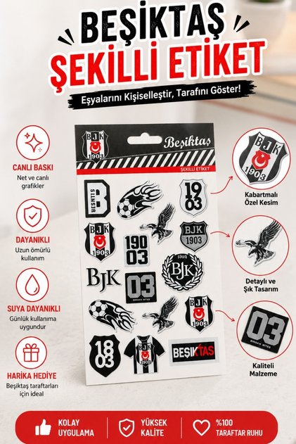 Vivenca ile Yeni Sezon Lisanslı 3D Çok Amaçlı Kabartmalı Etiket/Sticker Tek Adet