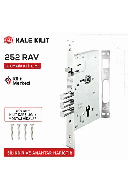 Kale 252 RAV Otomatik Kilitlemeli Çelik Kapı Kilit Gövdesi – Silindir ve Anahtar Hariç