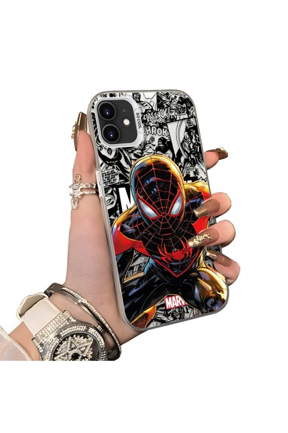 iPhone 12 Mini Compatible Spiderman Patterned Silicone Edge Hard Back Case Couple Phone Case