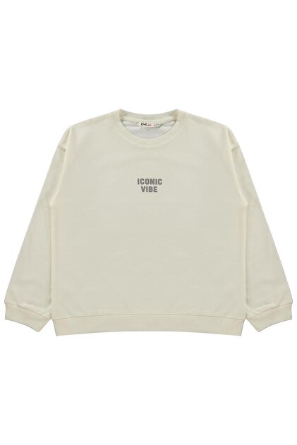 Basic 6-9 Yaş Sweatshirt - Ekru