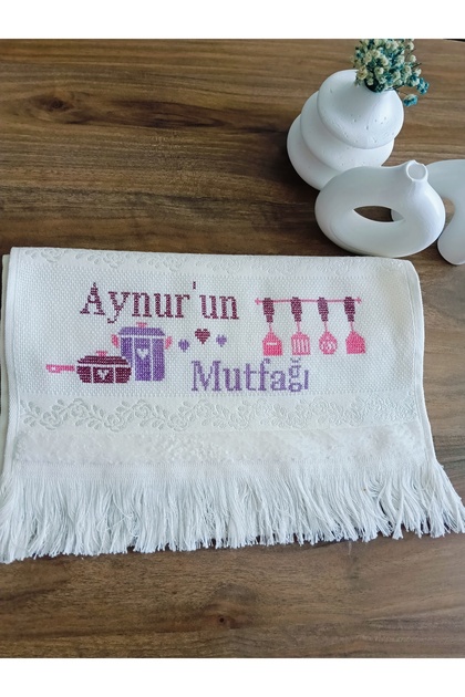 İSME ÖZEL ETAMİN MUTFAK HAVLUSU